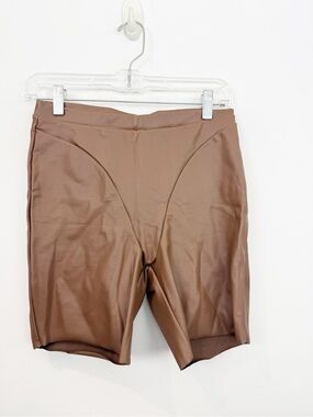 SKIMS Faux Leather Bike Shorts Jasper Size Medium NWT